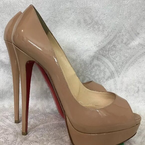 Christian Louboutin Lady Peep Platform Nude Pump - Picture 12 of 12